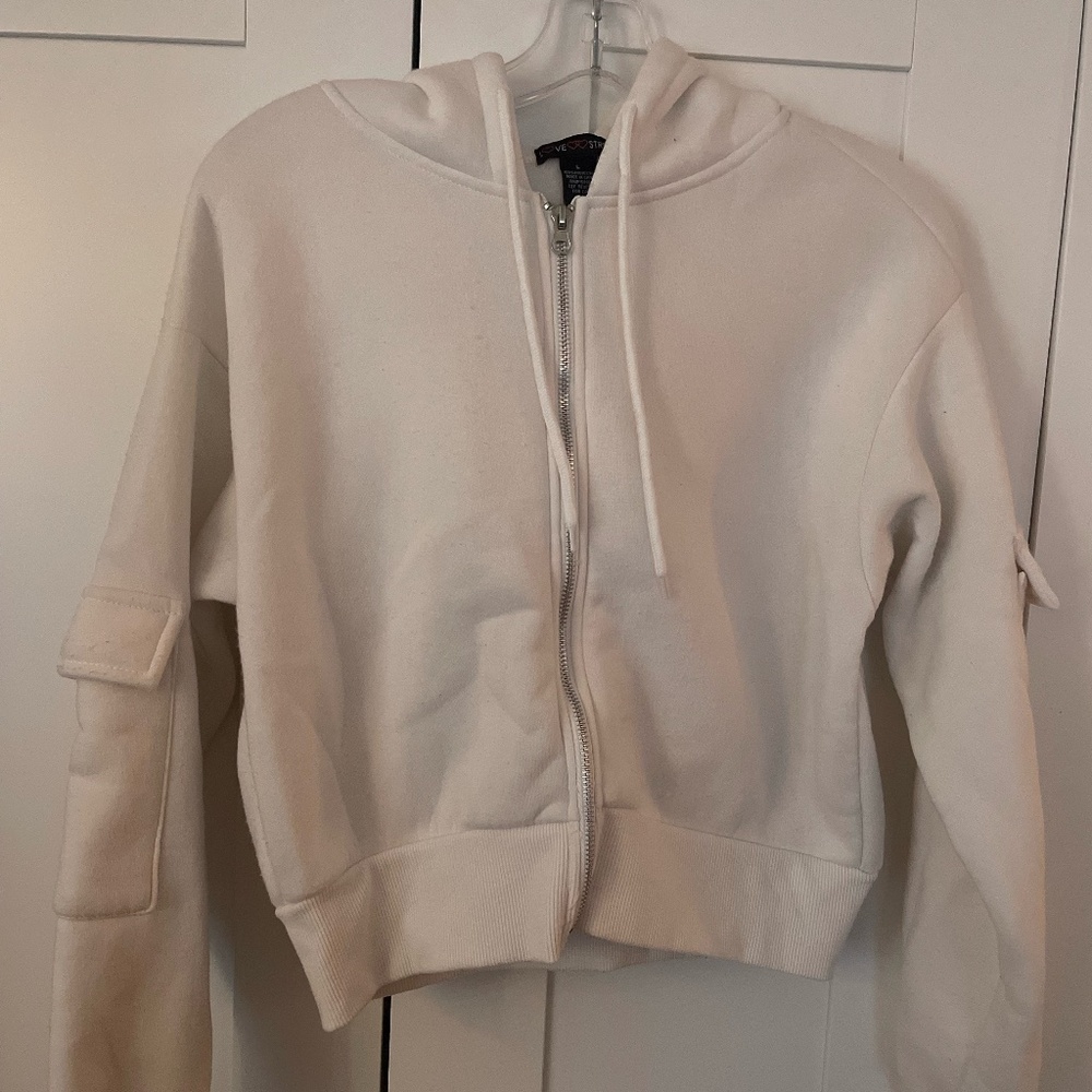 Cropped Zip Up Sweatshirt